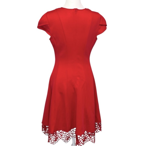 Donna Ricco Cutout Roses Hem Red Dress - Picture 8 of 8